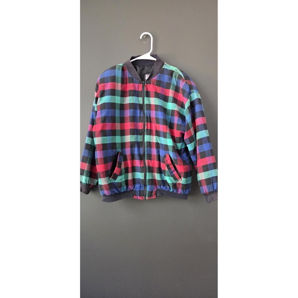 Vintage 80s‎ 90s S Flannel Bomber Style Jacket Saratoga Sport Zack Clothing Co